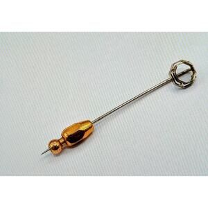 Antique 14K White Gold Straight 2" Long Stick Pin 1.1g
